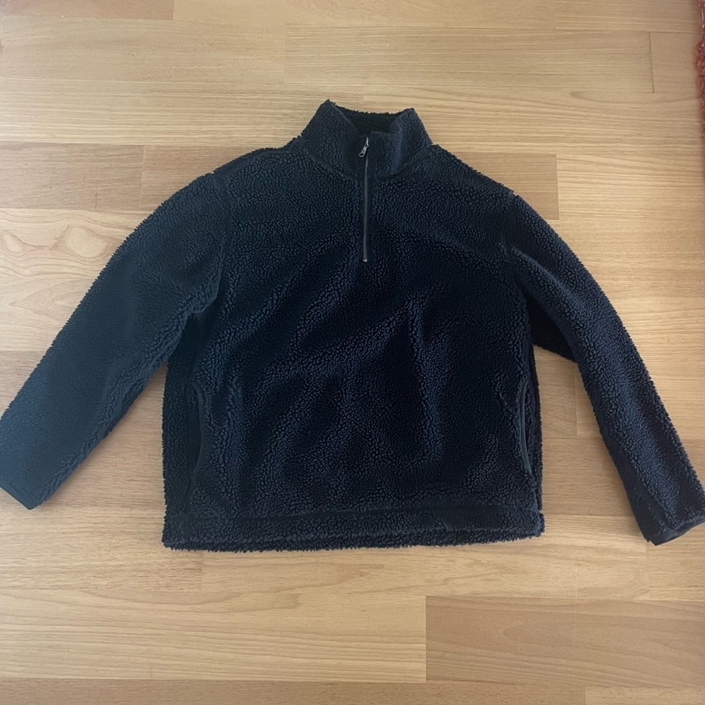 Banana Republic Navy Fleece Quarter-Zip Pullover